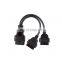 OBD2 Y Adapter Diagnostic Connector Extension Cable Fits for All Cars OBD II 1ft