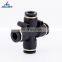 Factory Price PZA Series 4/6/8/10/12mm Air Connection Plastic 4 Ways Quick Push In Tube Cross Pneumatic Fittings