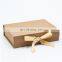 Deluxe shallow kraft ribbon magnet gift ribbon tie box wholesale with magnetic lid