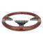 Fits Universal 350mm Black Classic Trim Chrome Spoke Wood Grain Sport Chrome Steering Wheel
