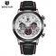 BENYAR BY-5107M Trendy Men's Chronograph Auto Date Quartz Leather Wrist Watch Hot Sale Cool Watches For Men