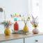 Gold Floor Ovale Pampas Grass Colorful Vases Modern White Color Clay Morandi Vintage Nordic Design Ceramic Vase