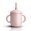 Weiqi Manufacturer BPA Free Silicone Sippy Cup Reusable No Spill Silicone Cup With Lid Straw