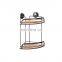 Bamboo Bathroom corner  Shower Rack with 60mm  Suction Wall Mounted bathroom Basket Shelf for Bathroom