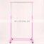 Heavy Duty Stainless Steel  Garment Single Rail Adjustable Clothing  Rolling Pink Lady Coat Laundry Drying Rack