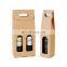 Custom Logo Print  Kraft Paper Box Red Wine Set Gift 2 3 Bottles Packaging Box With Handle