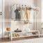 White And Black  Free Standing Tree Hanging Bag Hat Jacket Metal Clothes Hanger Stand With Shoe Rack