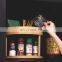 Lazy Susan Rotating Spice Rack 2 Tier Bamboo Countertop Rotating Condiment Organizer Kitchen Cabinet Countertop Organizer Rack