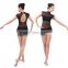 New Girls Bodysuits Mesh Cap Sleeve Performance Unitard Gymnastics Bodysuits Beijing Plant