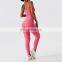 3 Pcs Soft Ribbed Gym Leggings For Women Sets High Waist Yoga Sexy Fitness Bra