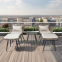 durable 5pcs steel garden rattan sets with square side table