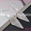 Silver Plated Piercing Rhinestone Prismatic Earring with Hook