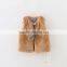 2015 Autumn new arrival children vest coat cream and khaki floral lining soft fur coat for girls