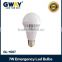 7W rechargeable LED Bulbs E27/B22