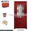 Color Customized single swing door glass solid wood doors polish color in guangzhou