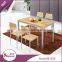 Home furniture custom size1200mm square black melamine wood dinning table set with 4 chairs