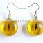 Handmade High Quality Round Selling Amber Stone Earrings