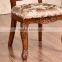 Neo European Antique Carved Back Chair Rustic Wooden Fabric Chair