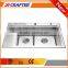 Factory direct sale Overmount kitchen sink Double Bowl with Drainboard