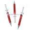 Pack of 60 Wholesale Promotional Personalised Novelty Fake Needle Ballpoint Pen Red Syringe Pens for Halloween Costume Accessory