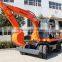 DLS865-9A 6ton mini wheel excavator with KYB pilot pump manufacture in china