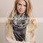 100% Acrylic Wholesale Women's Graphic Stitch Knit Infinity Scarf
