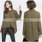 women clothing turn down collar pure color asymmetrical women shirt of long sleeve for plus size clothing