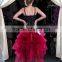 Long Sexy Black Pleated Girl Skirt High Fashion Side Slit Skirt Woman Tutu Skirt