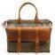 China Suppliers Business Office Waterproof Canvas Genuine Leather Laptop Shoulder Bag office laptop bags