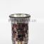 fluted glass vase with mosaic