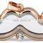 beard floating locket pendant with rhinestone