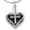 SRP8098 Alibaba China Crystal Pendant Heart Shaped Cross Pendant 316L Stainless Steel Cremation Jewelry