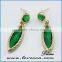 DIY Fashion jewelry Green bezel sets stones cheap drop earring crystal