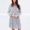 Apparel New Arrivals Autumn Herringbone Woman Long Sleeve Pleated Casual Dress