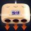 3 socket auto cigarette lighter battery car charger
