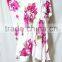 vintage thai retro HIPPIE BOHO HAWAII FLORAL Hibiscu print kimono MAXI DRESS cover up kaftan gypsy short dress white