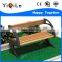Modern outdoor wooden Park bench in garden chairs with metal legs