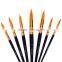 Cheap Price Art Supplier Free Sample 6Pcs Artist Painting Brushes Long Handle Round Nylon Hair Watercolor Paint Brush Set