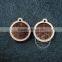 20mm setting size vintage style natual log wood bezel round pendant charm DIY findings supplies 1411145