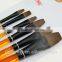 6pcs/set Different Shape Nylon Hair Paint Brush Set Wooden Handle