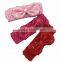 Sequin Bows with Crochet Elastic Baby Headbands for Girls Hair Accessories