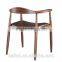 Manufacturer Hans Wegner Style Elbow Leather Bent Dining Side Wroght Restaurant Chair