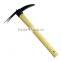 double face carbon steel pick-hoe farming tools with wooden handle
