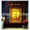 Popular large led light indoor resin waterfall buddha fountain