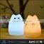 colorful silicone cat shape light dimmable led bedside lamp
