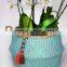 Blue zigzag seagrass baskets/ Foldable seagrass laundry basket