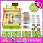 New products pretend play educational toys supermarket wooden kids cash register with cashier W10A064