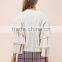 Women Ivory Cable Knit Sweater with Tiered Flare Sleeve(DQE0010TS)