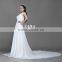 New fashionable beaded embroidery sleeveless lace wedding dress