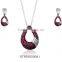 Designer Silver plated CZ Studded with color stone Pendantset
